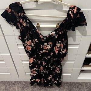 Pins & Needles Black Floral Romper